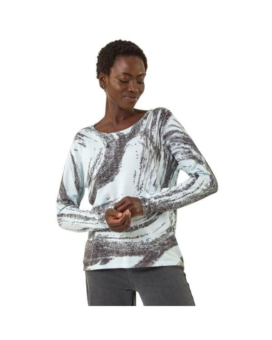 Roman Gray Abstract Knit Jumper