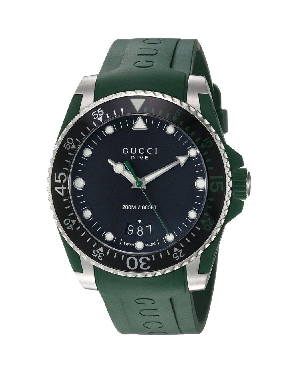 Gucci Green & Silver Dive Watch for men