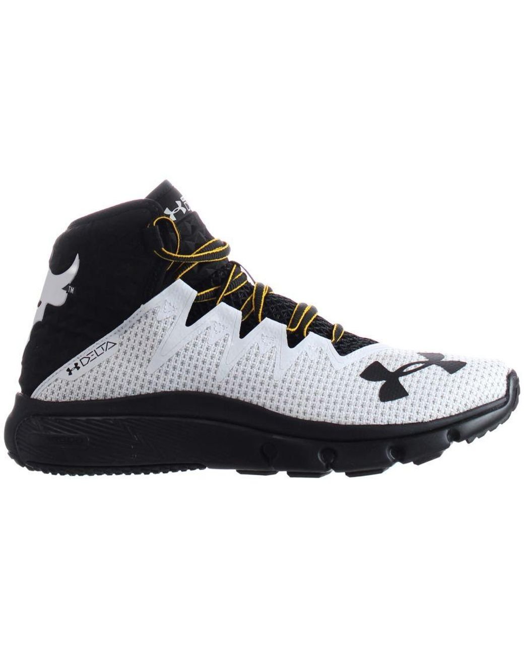Under Armour Project Rock Delta White Trainers in Black for Men