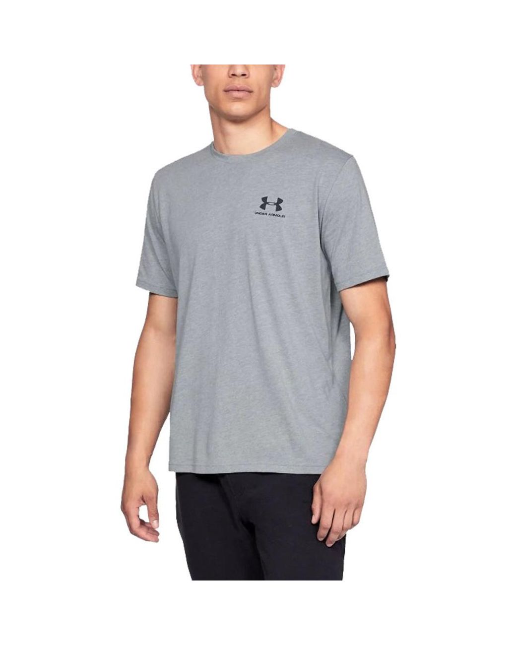 Under Armour Gray Sportstyle Left Chest Short Sleeve Super Soft T Shirt For Training And Fitness, Fast-drying T Shirt With Graphic for men