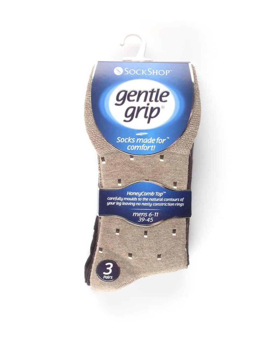Gentle Grip Brown 6 Pairs Non Elastic Socks for men