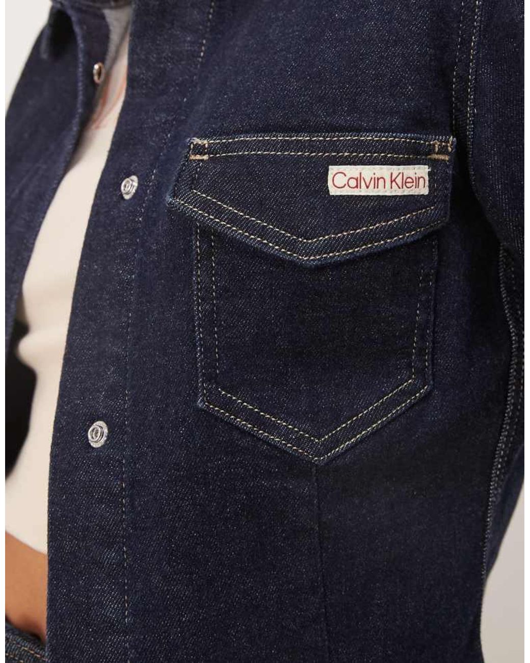 Calvin Klein Blue Structured Denim Top