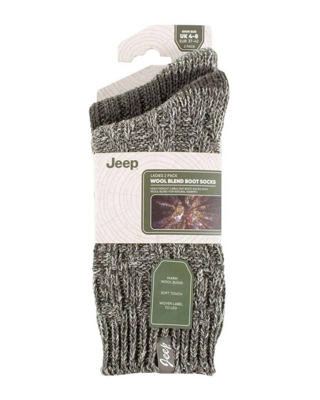 Jeep Gray Wool Boot Socks