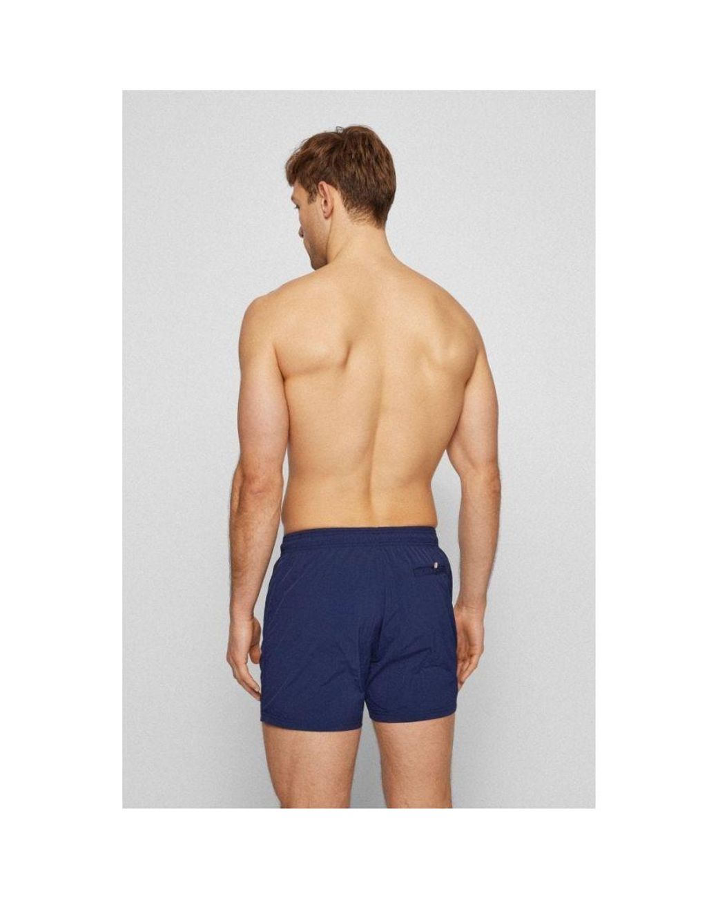 Boss Blue Octopus Bold Logo Swim Shorts for men