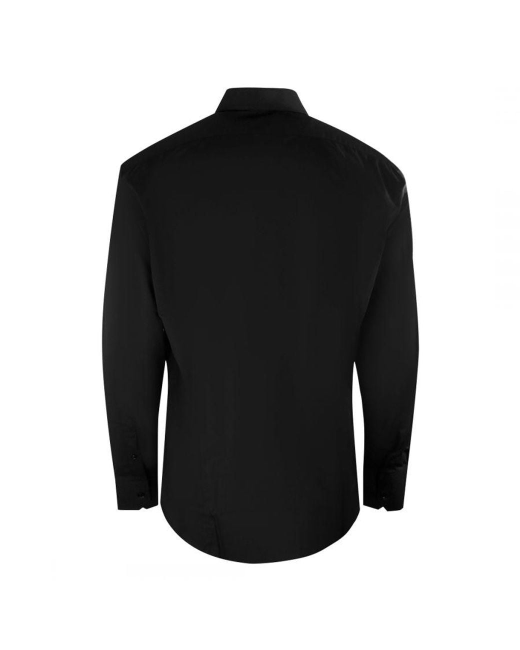 Aquascutum Black Plain Long Sleeve Shirt Cotton for men