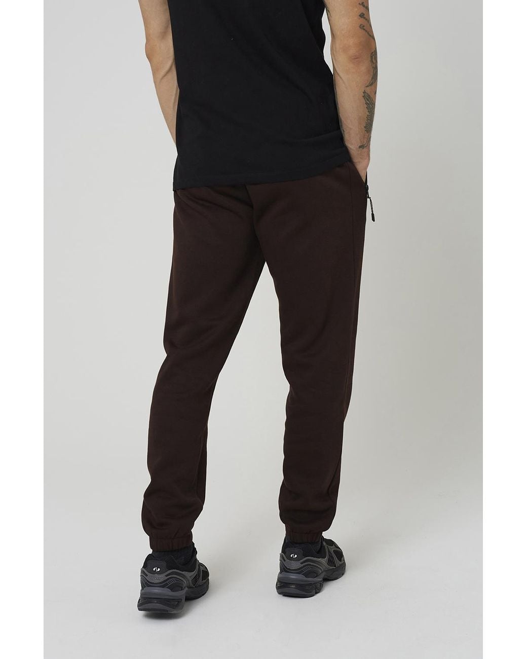 Brave Soul Black Cuffed Loose Fit Joggers for men