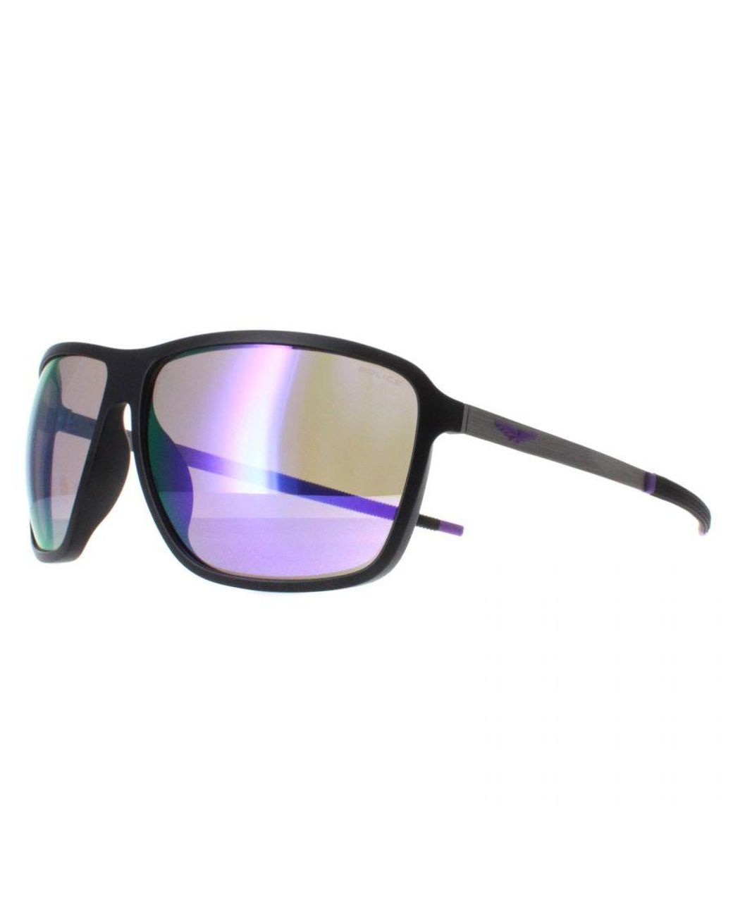 Police Brown Square Matte Mirror Spll15 Solstice 4 for men