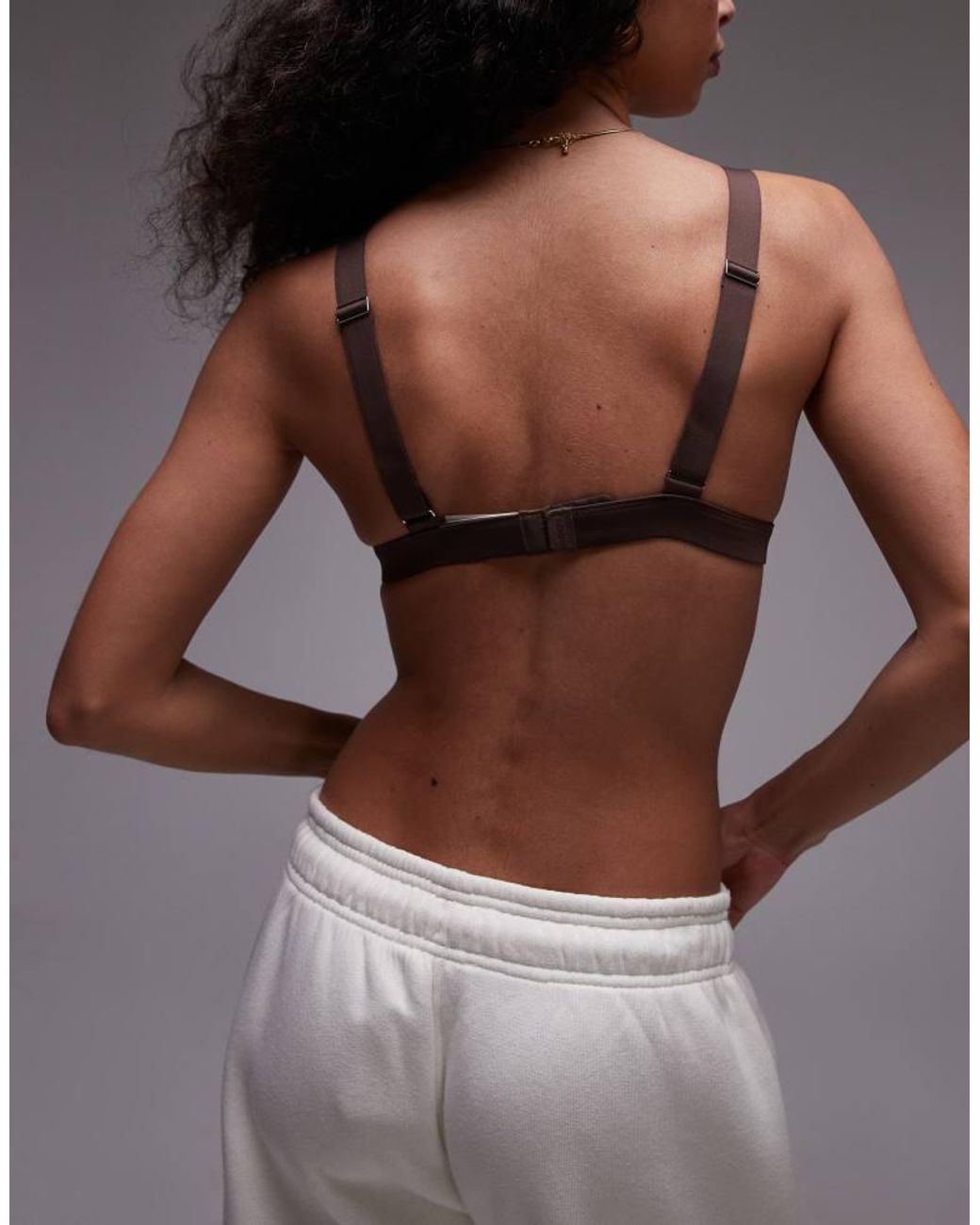 ARKET Brown Mix And Match Microfibre Soft Triangle Bra