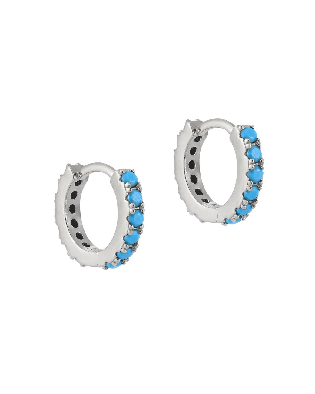 SEOL + GOLD Blue Sterling Huggie Hoops