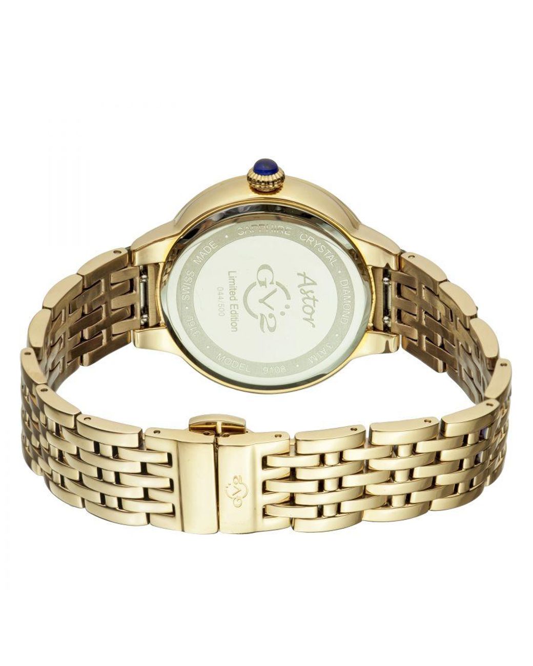 Gv2 Metallic Siena Swiss Quartz Diamonds Dial Stainless Steel Watch