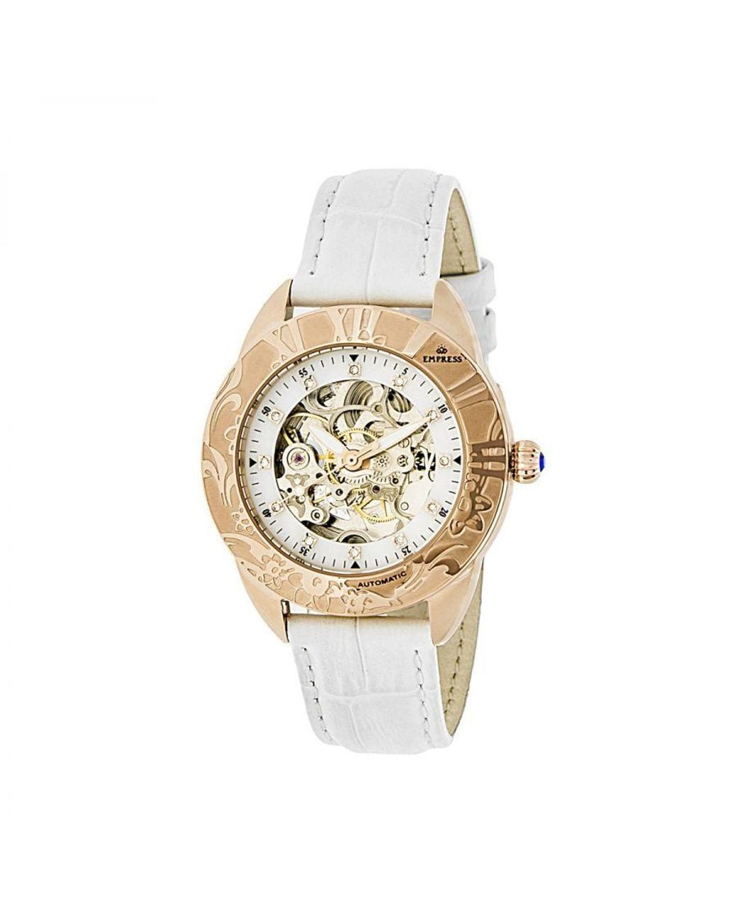 Empress Metallic Godiva Automatic Mop Leather-Band Watch