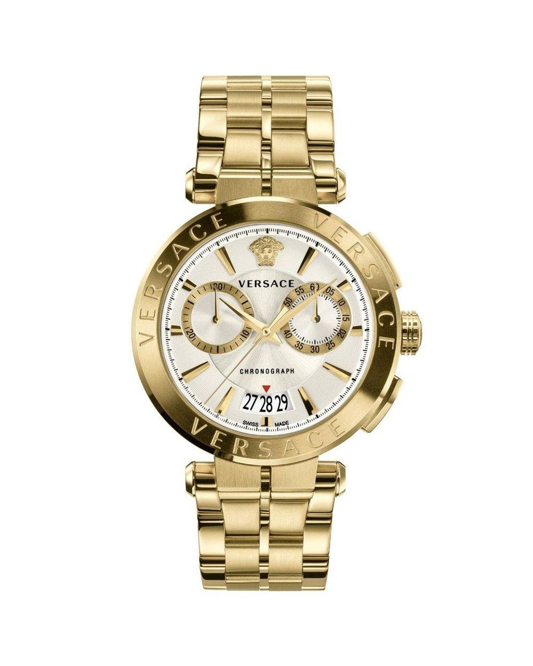 Versace Metallic Vbr060017 Tone Aion Chrono Watch Stainless Steel for men