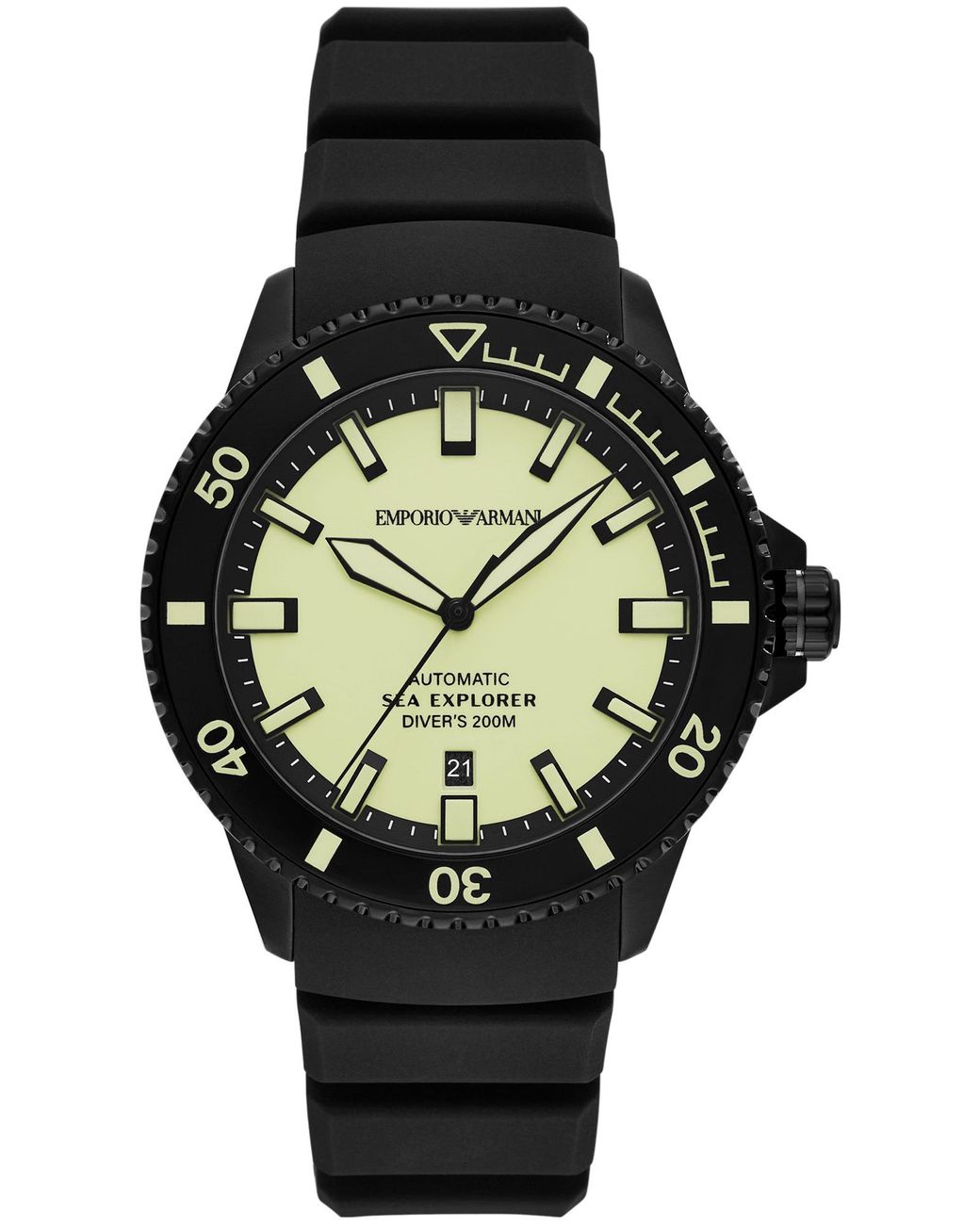 Emporio Armani Black Sea Explorer Watch Ar60085 Silicone for men
