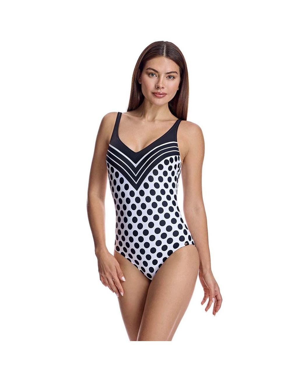 Ory Blue V-Neck Swimsuit With Cups W250376