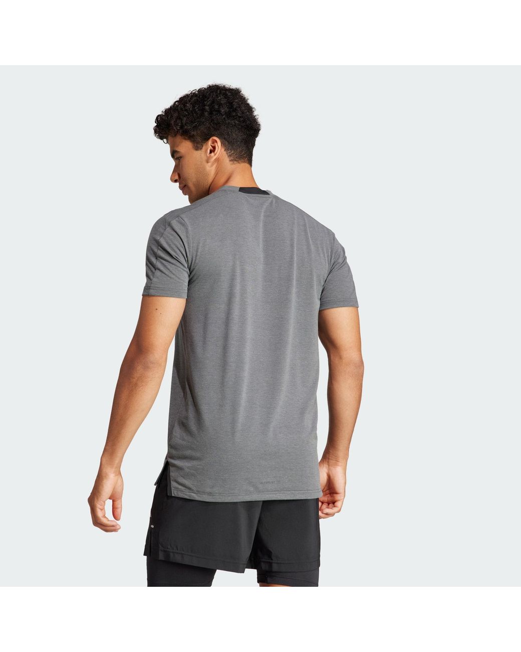 Adidas Originals Gray Designed For Training Workout Tee for men