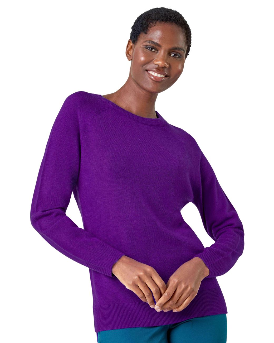 Roman Purple Plain Soft Crew Neck Jumper