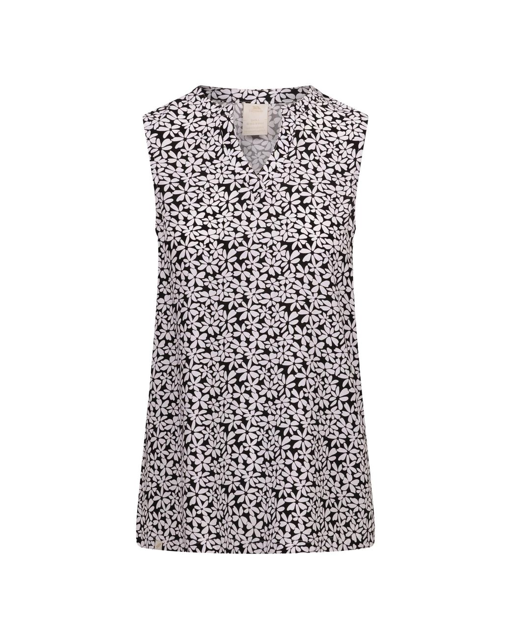 Trespass Black Ladies Kaylyn Printed Vest Top Viscose