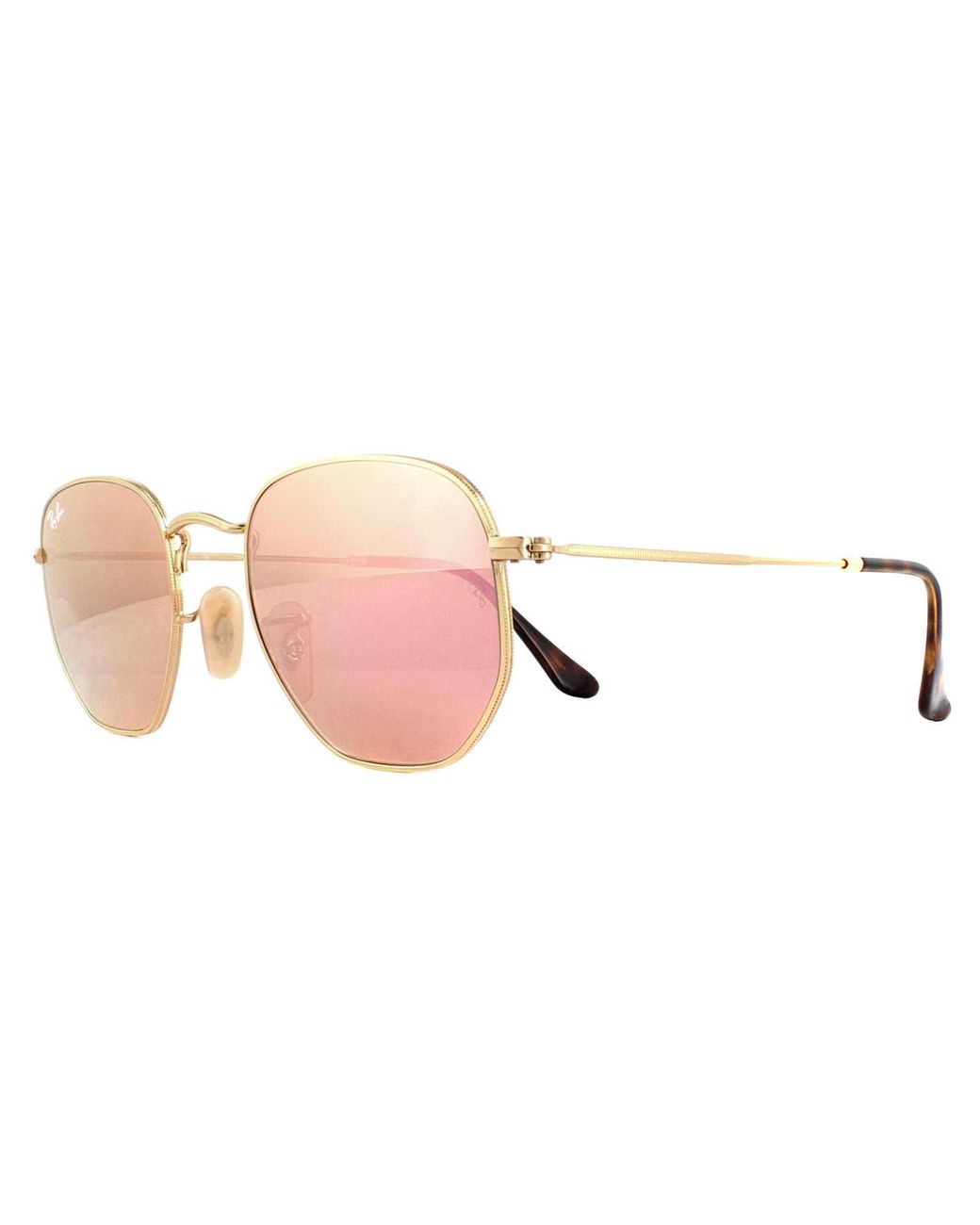 Ray-Ban Pink Square Copper Flash Mirror Rb3548N Hexagonal