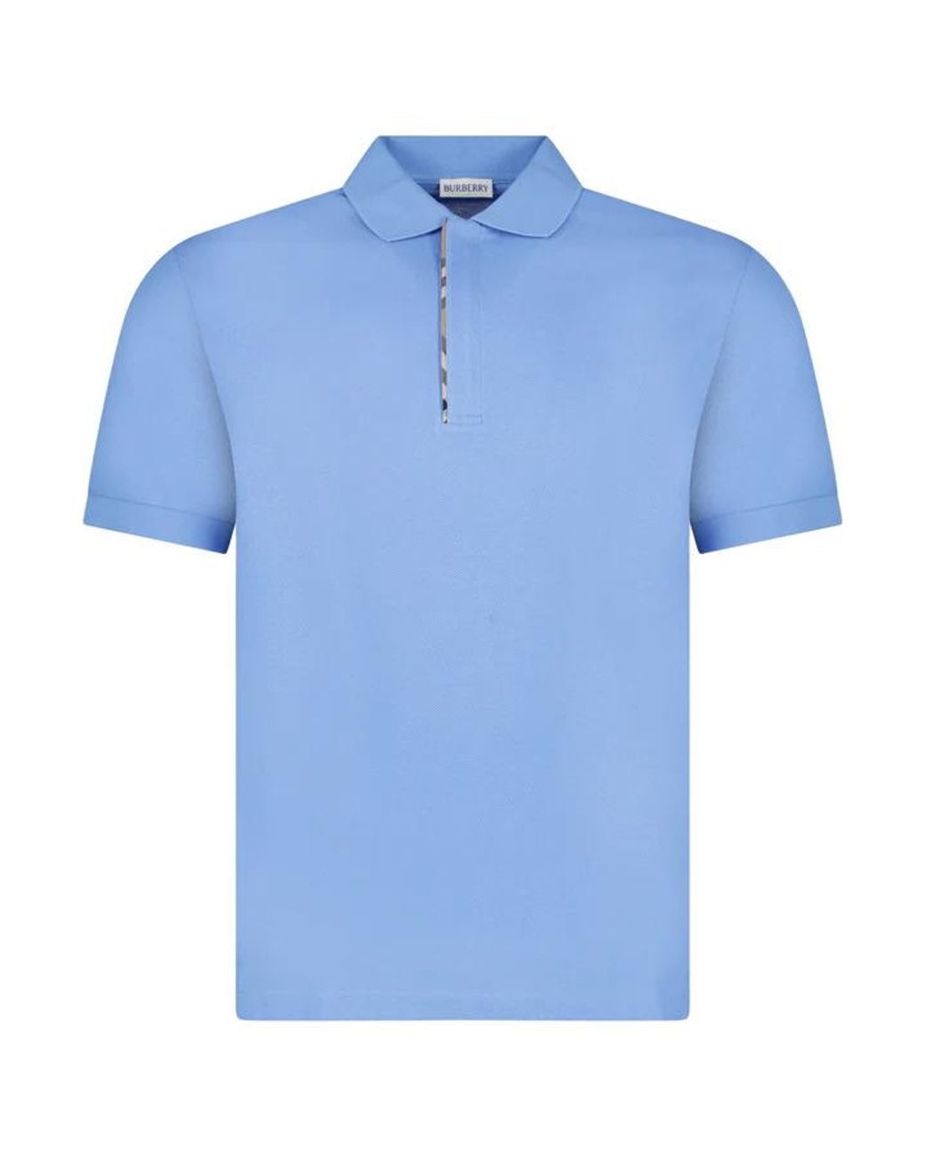 Burberry Blue Hartford Zip Polo Shirt for men
