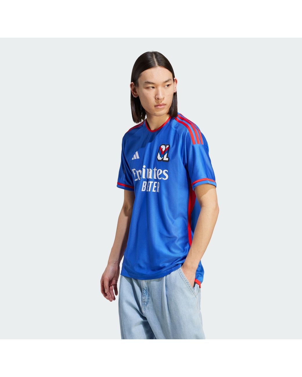 Adidas Originals Blue Olympique Lyonnais 23/24 Away Jersey for men