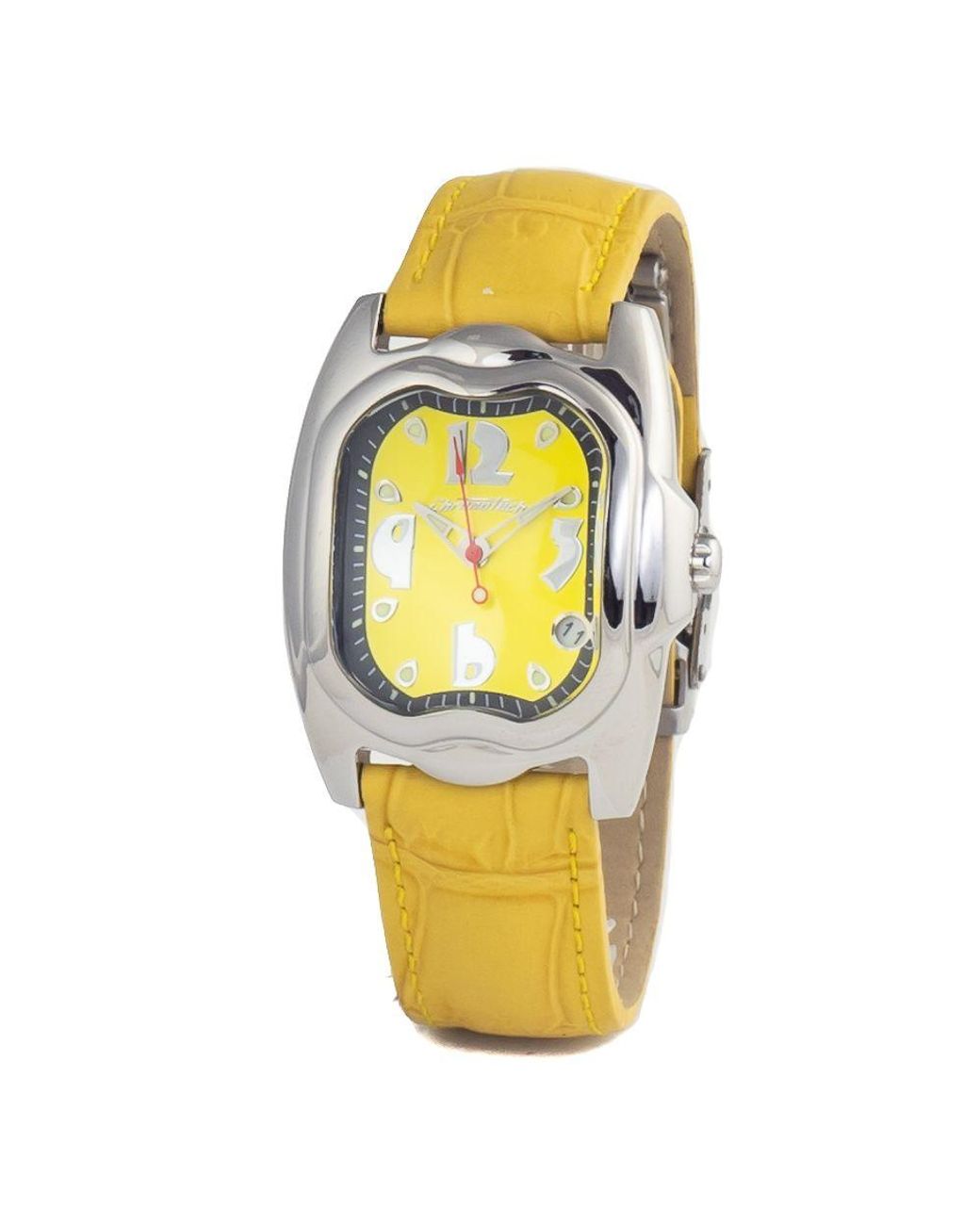Chronotech Metallic Yellow Leather Watch