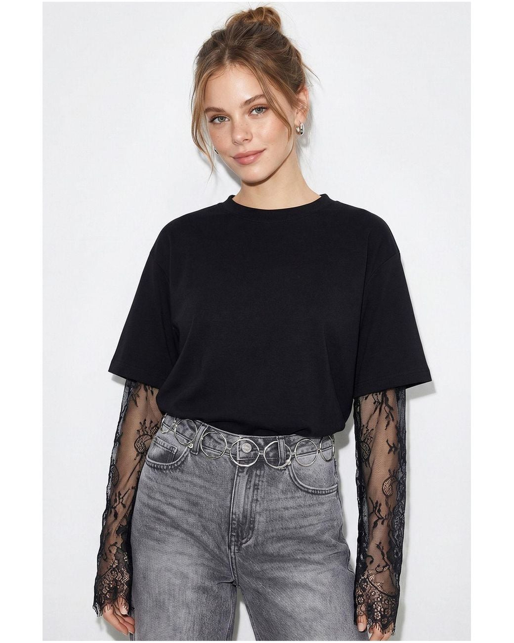Bianco Lucci Black Cotton- T-Shirt
