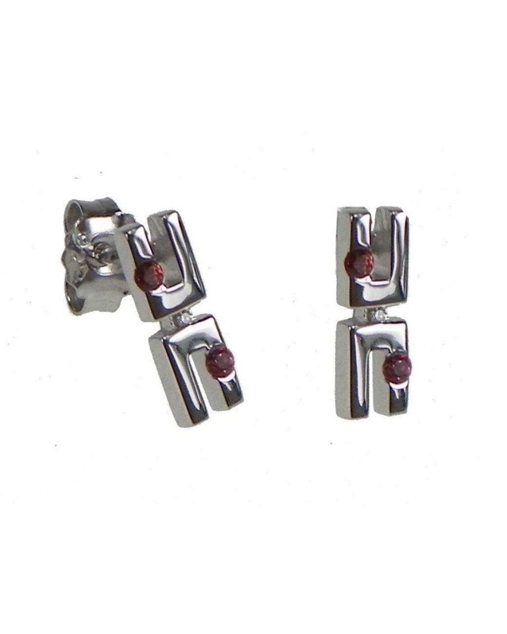 Orphelia Black 925 Sterling Stud Earrings