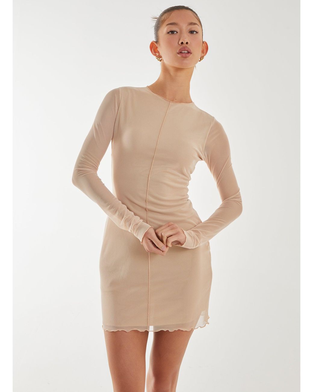 Pink Vanilla Natural Mesh Bodycon Dress
