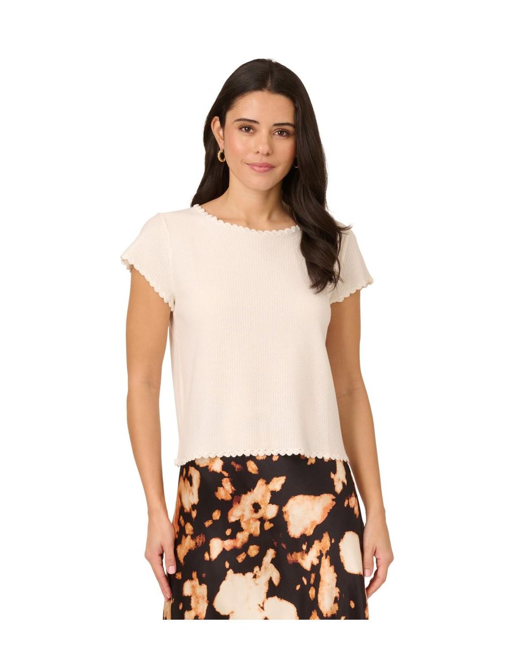 Adrianna Papell White Crochet Top
