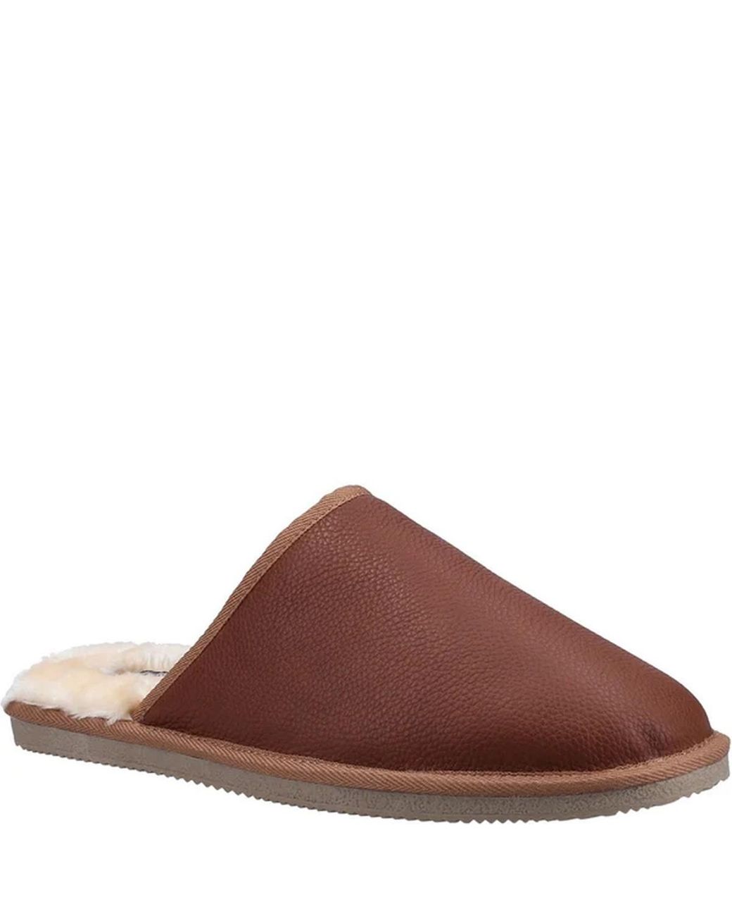 Hush Puppies Brown Coady Leather Slippers for men
