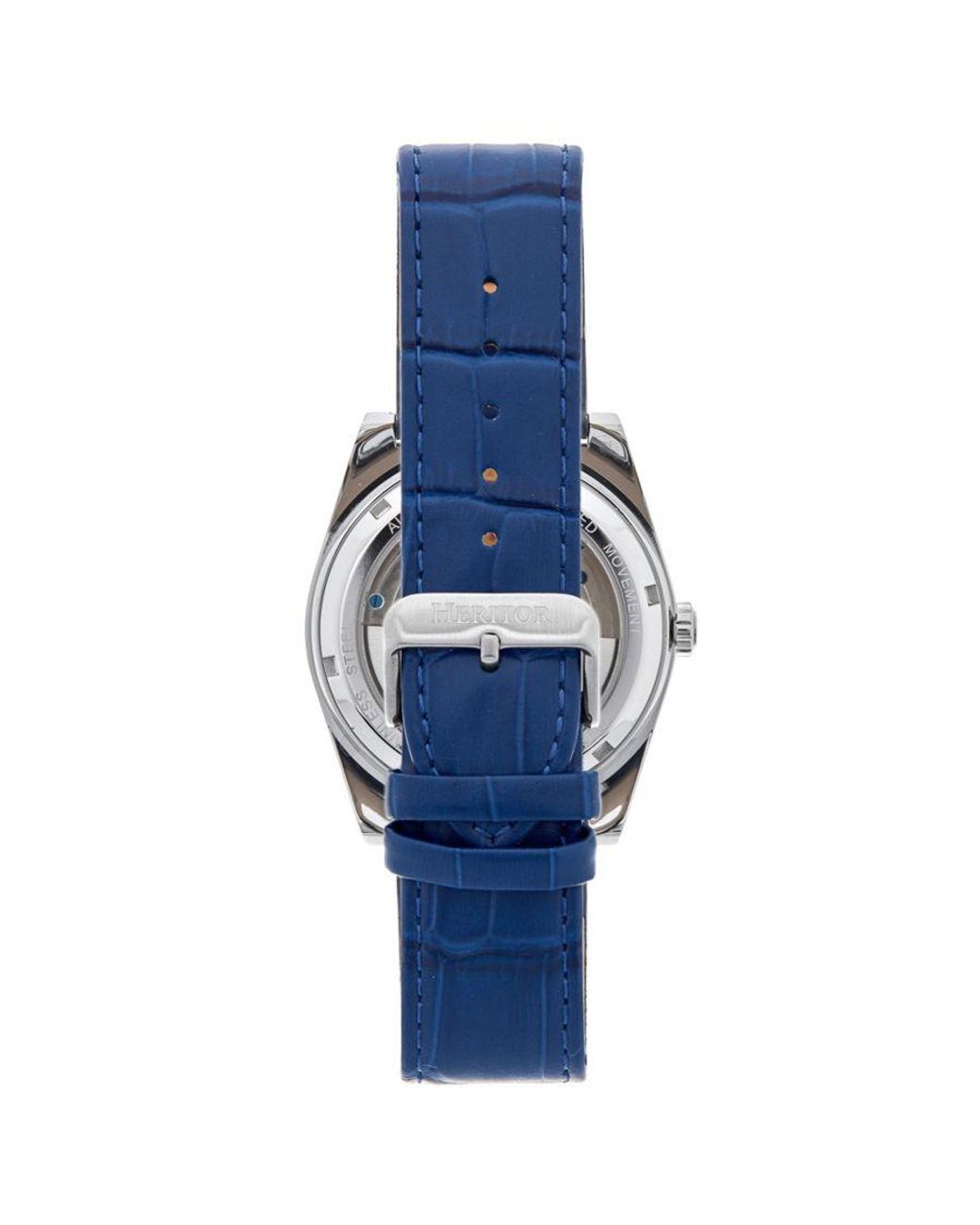 Heritor Blue Daxton Semi Skeleton Watch for men