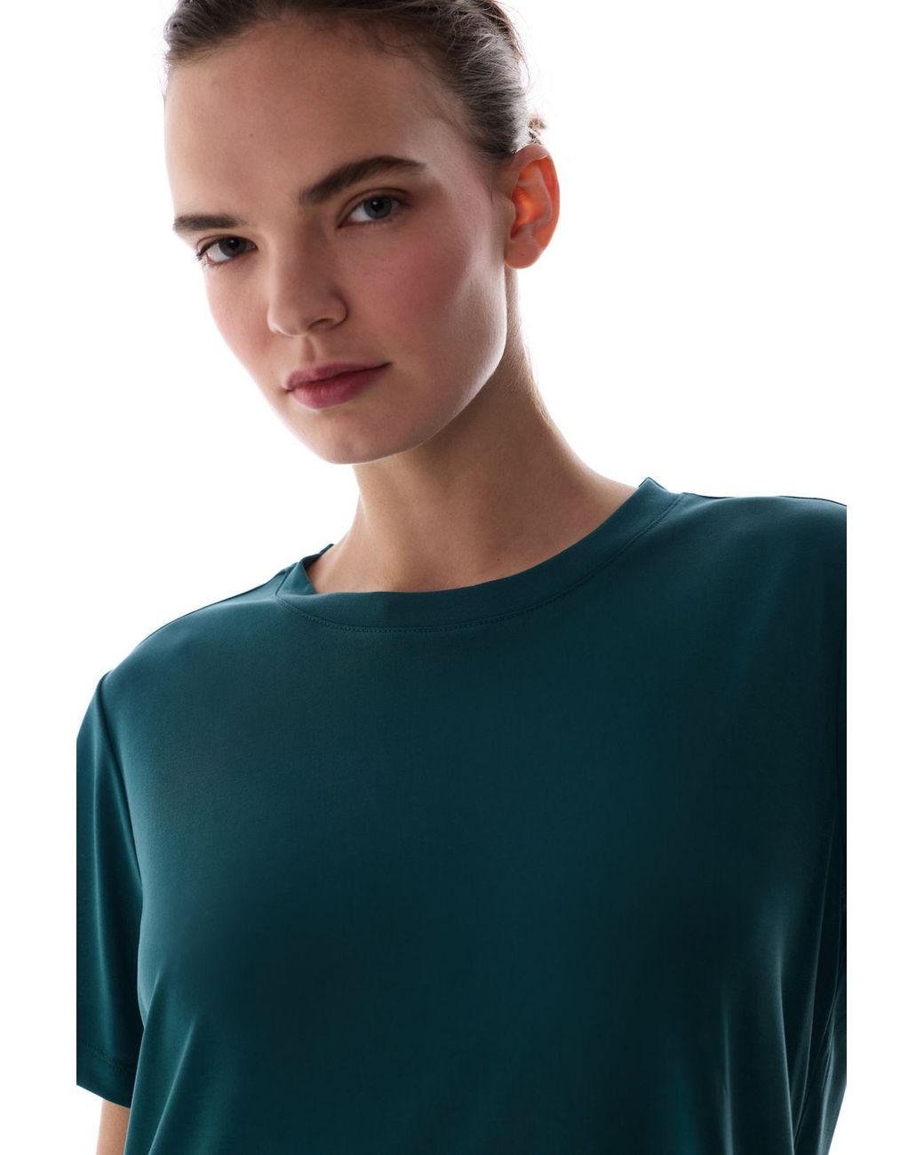 Penti Blue Oversized Long Knit Crew Neck T-Shirt