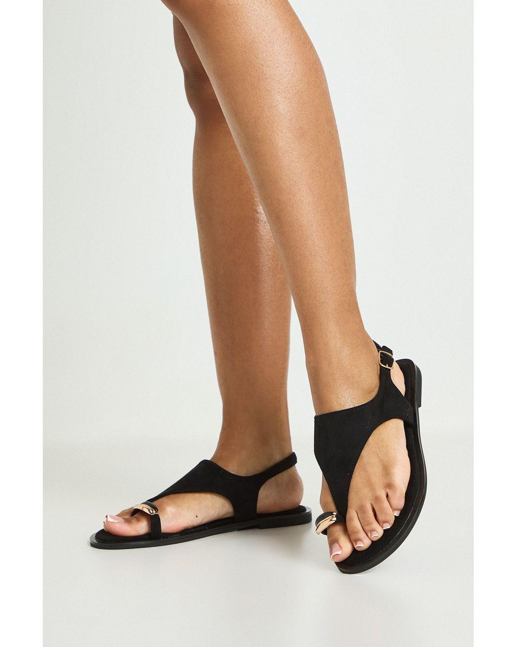 Boohoo White Faux Suede Hardware Detail Sandals