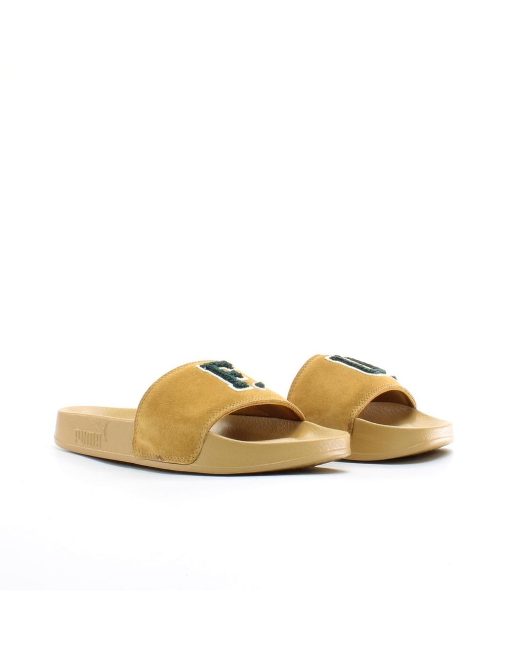 PUMA Brown Rihanna Fenty Fu Suede Leather Slip On Sandals 367087 02