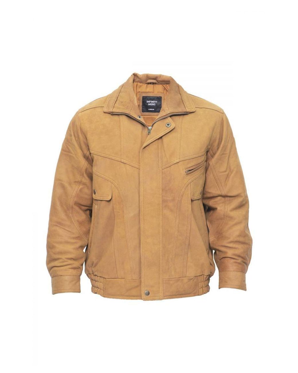 Infinity Leather Blue Classic Harrington Bomber Jacket-Minsk for men