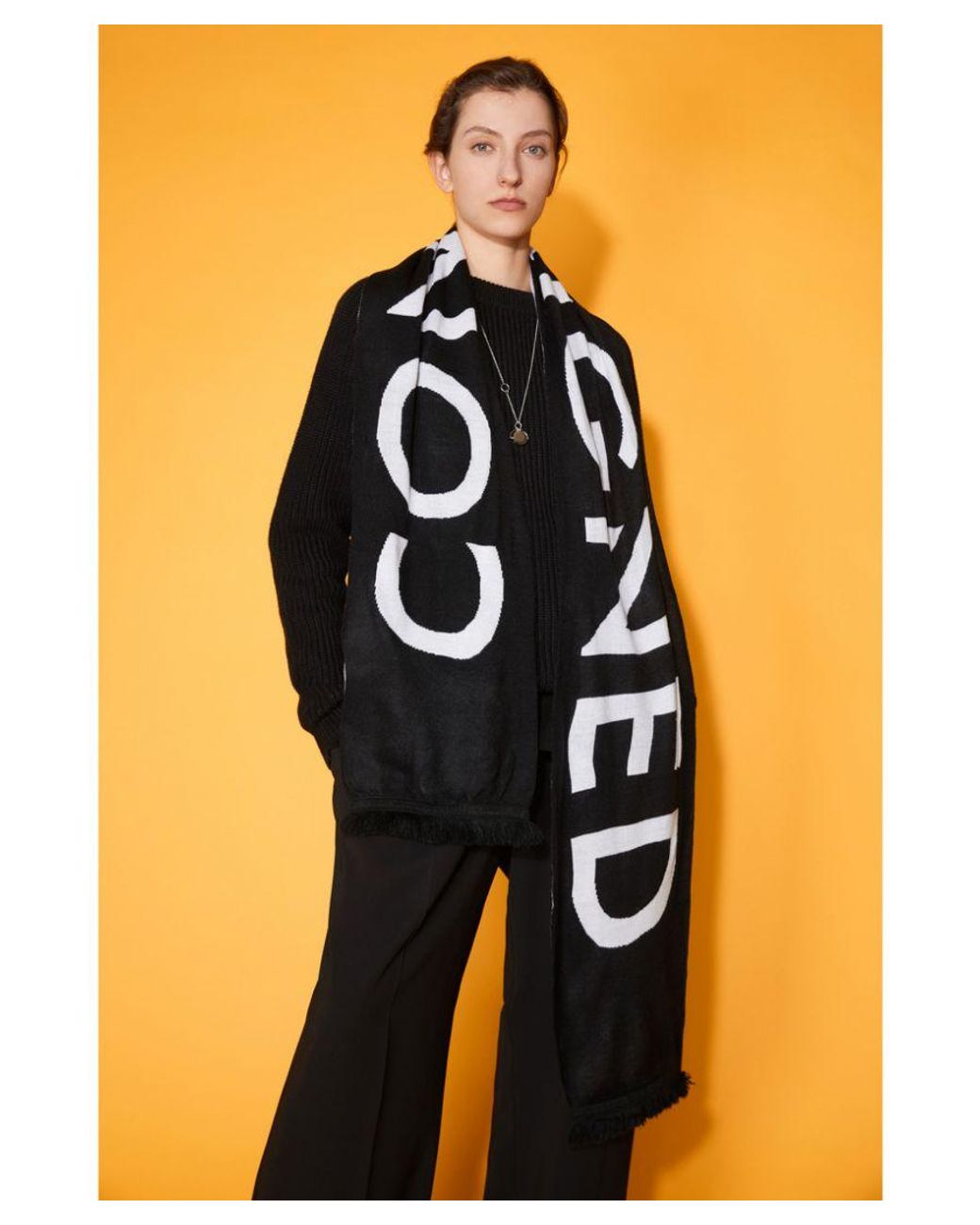 Consigned Black Faale Oversized Scarf