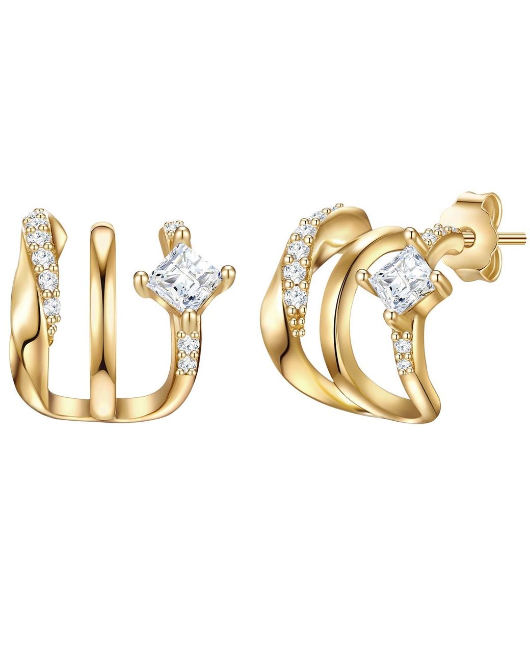 Glanzstücke München Metallic Stud Earring Sterling Zirconia