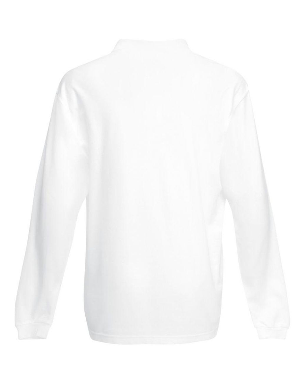Fruit Of The Loom White Premium Long Sleeve Polo Shirt for men