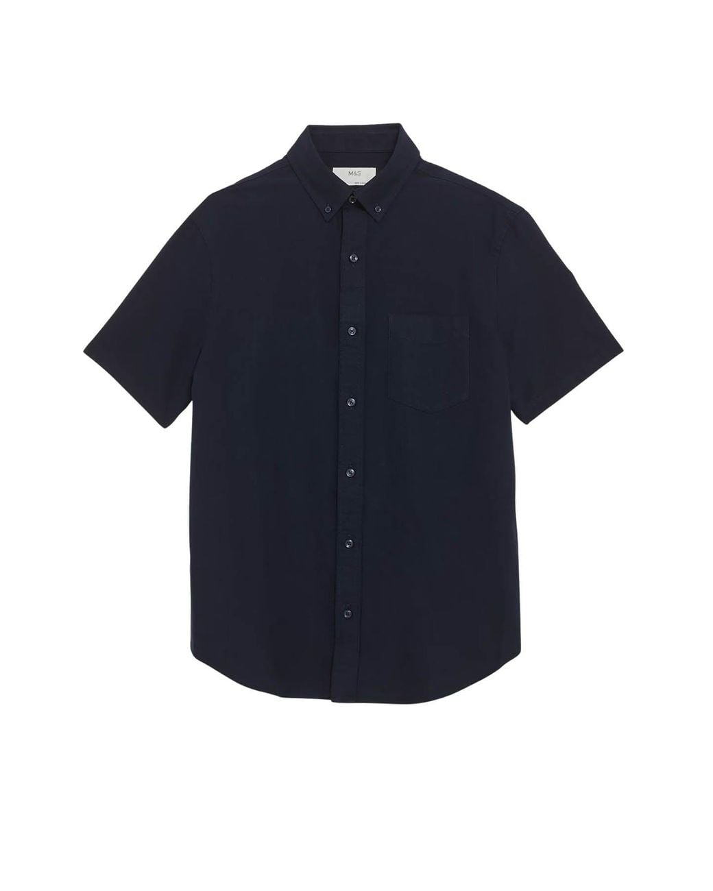 Secret Label Blue Short Sleeve Cotton Oxford Shirt for men