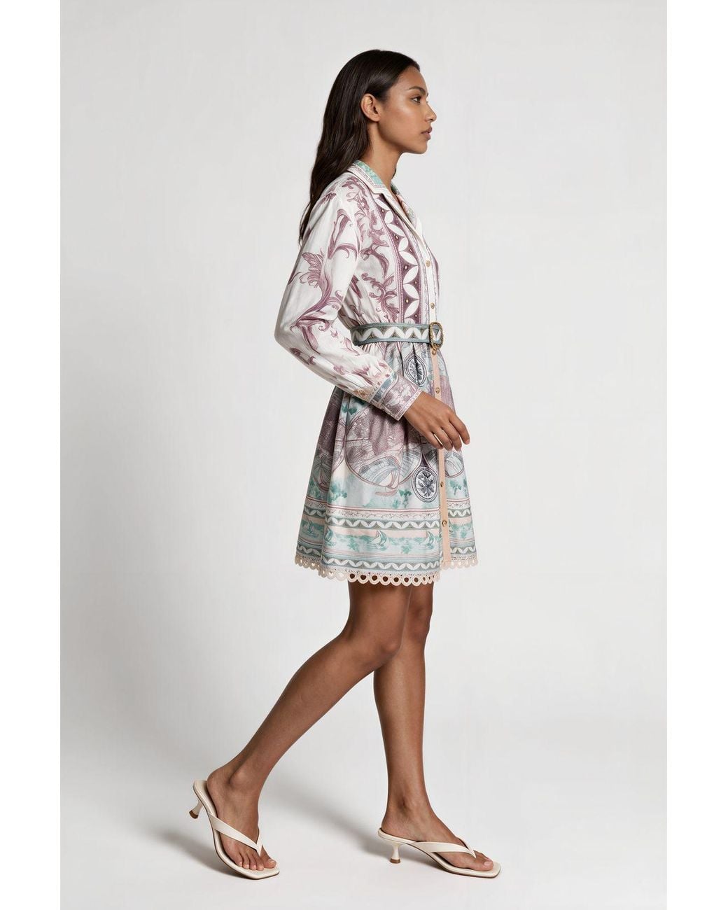 Msn-Collection Multicolor Cotton Mini Skirt