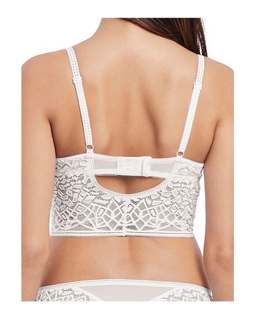 Freya White Soiree Lace Longline Bralette