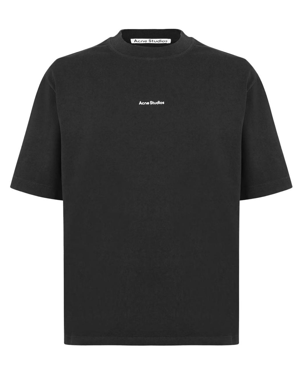 Acne Black Small Logo Stamp T-Shirt for men