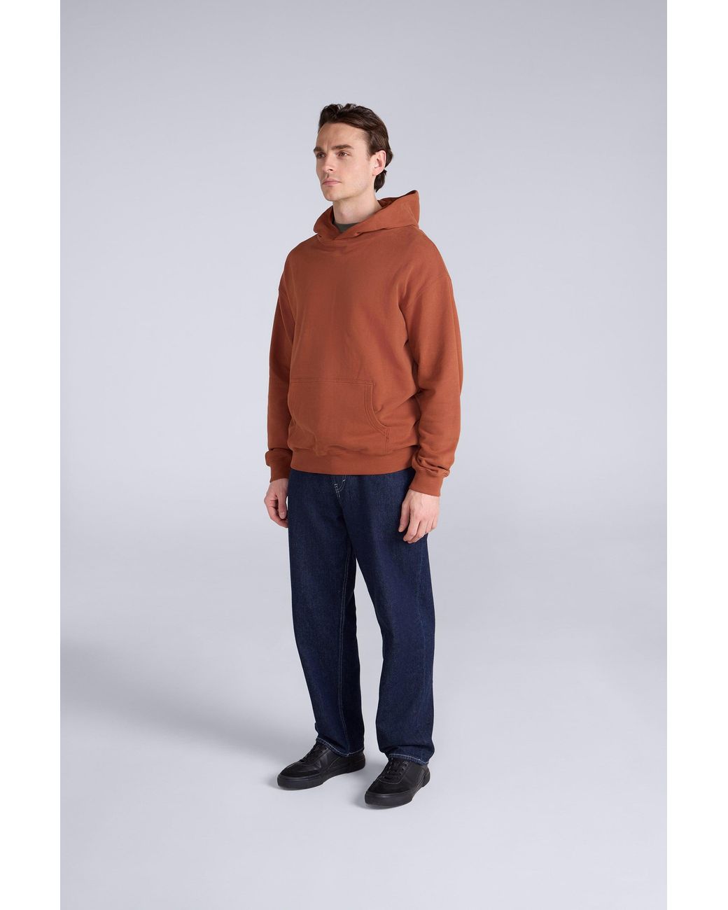Mountain Warehouse Red 'Icon' Logo Drop Shoulder Hoodie With Kangaroo Pocket Warm Sweatshirt Cotton for men