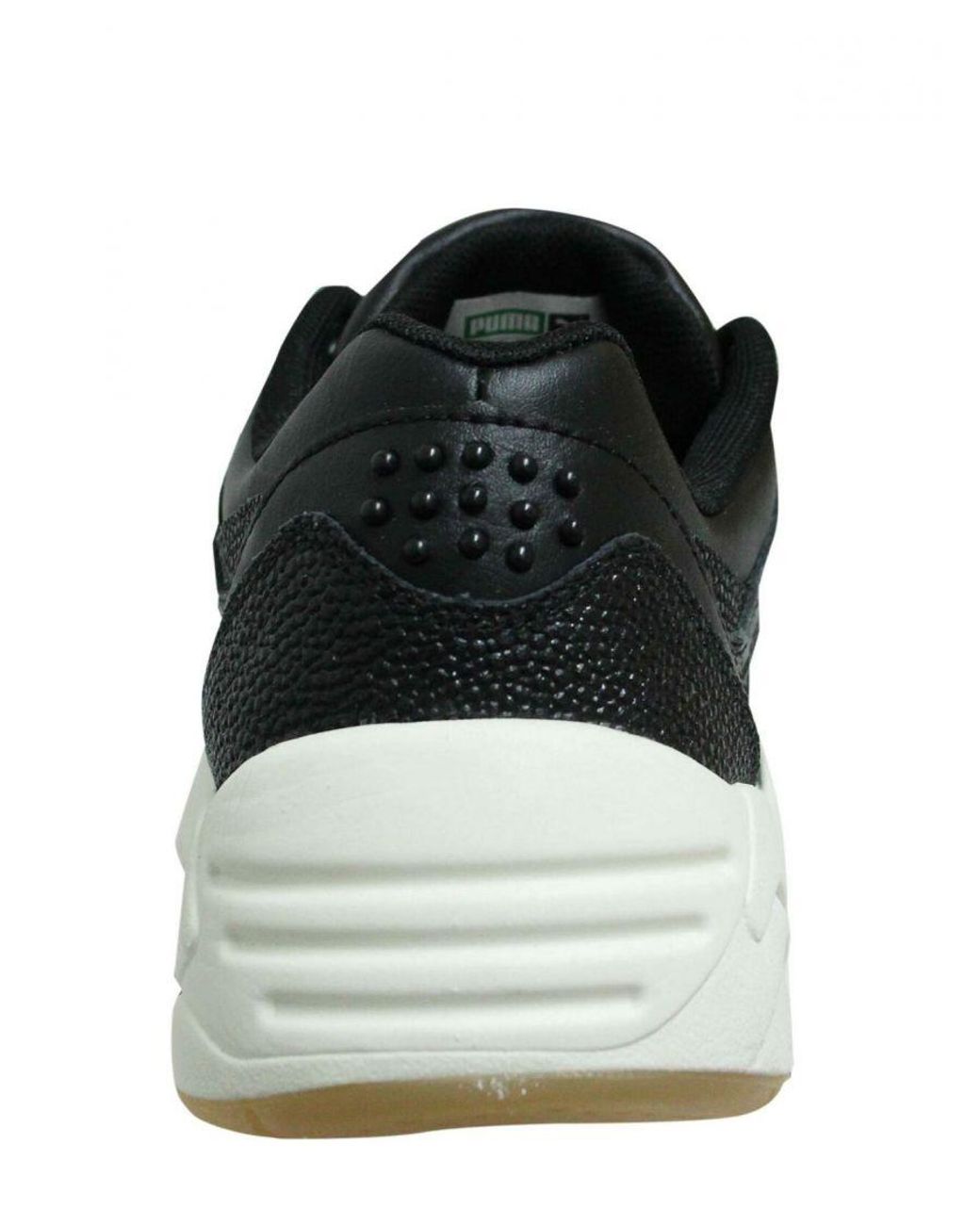 PUMA Black Trinomic R698 Decor Low Lace Up Running Trainers 360533 01 Leather
