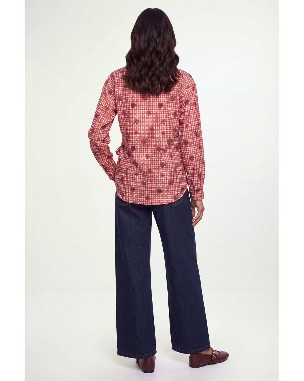 Wallis Red Check Knot Detail Shirt