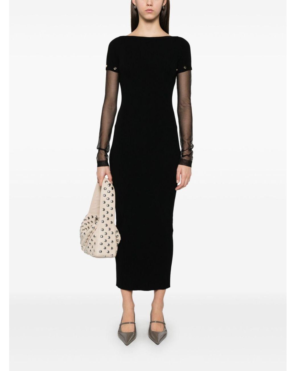 Max Mara Black Knitted Long Dress