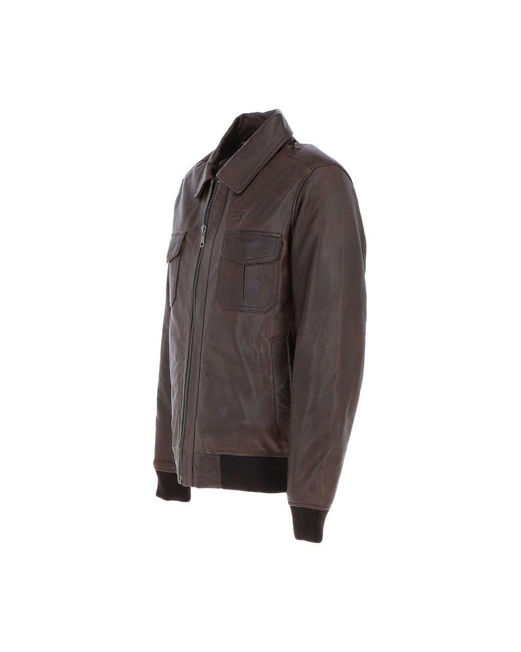 Ashwood Leather Brown 'Giovanni' Exquisite Real Bomber Jacket for men