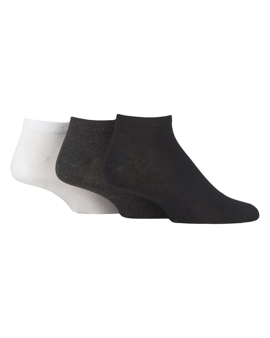 Sock Shop Black 3 Pack Plain Bamboo Trainer Liner Socks for men