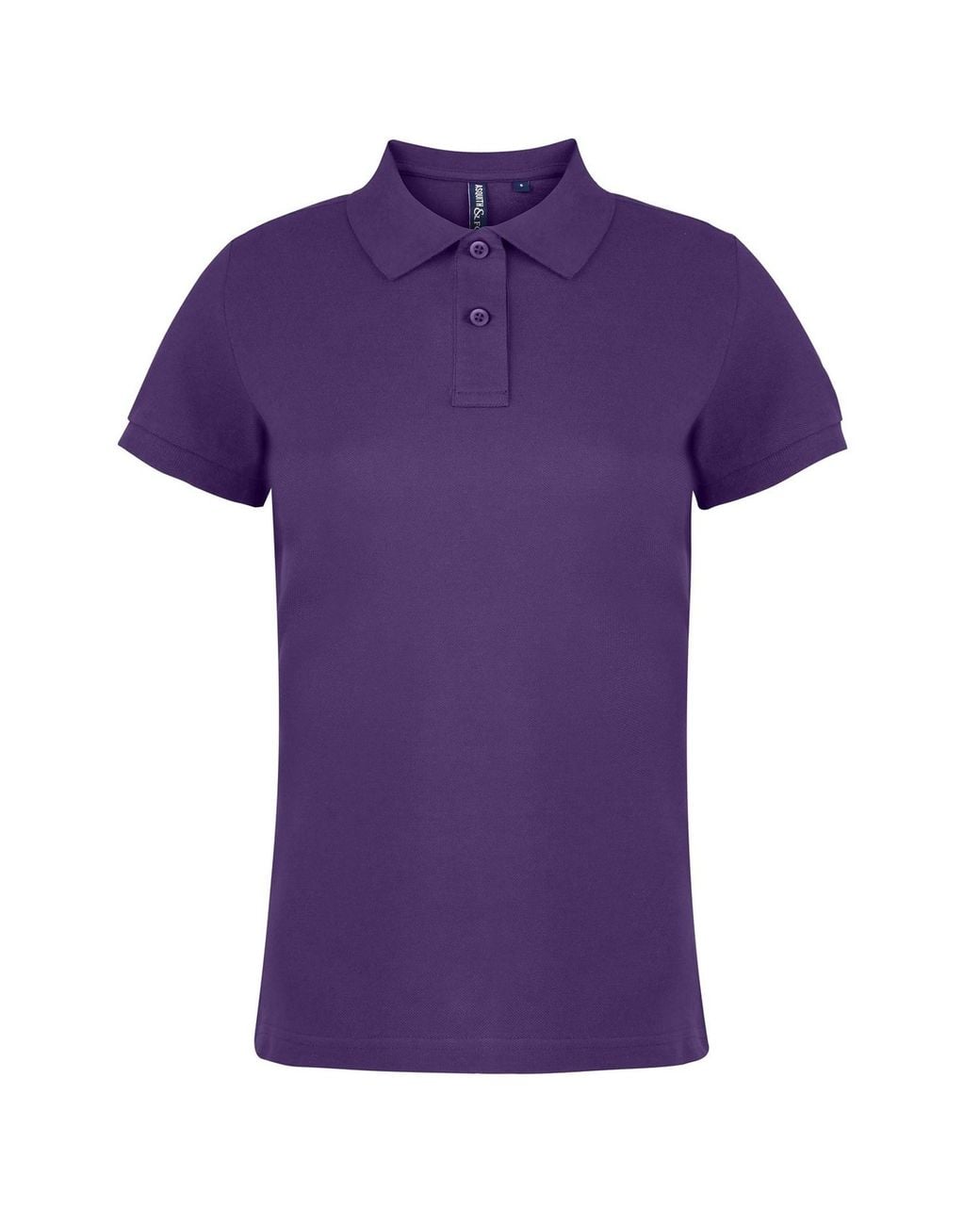 Asquith & Fox Purple Ladies Plain Short Sleeve Polo Shirt Cotton