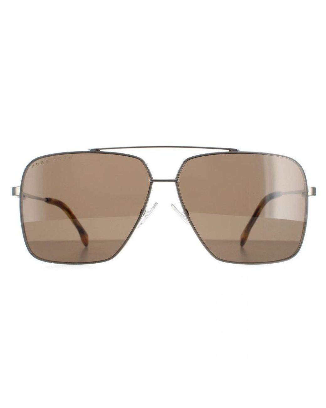 Boss Brown Round Horn Ruthenium 1325/S for men